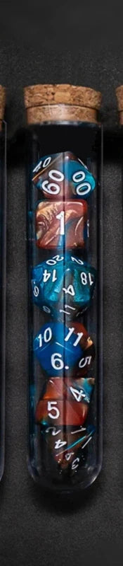 Transparent 7-Piece Polyhedral RPG Dice Set – D&D & Call of Cthulhu Tabletop Dice, Potion Flask Style