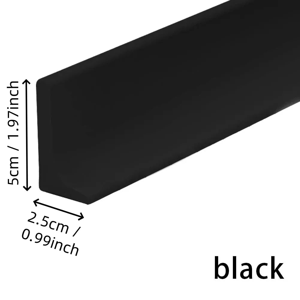 Silicone Shower Threshold Water Dam Strip — Bottom Seal for Glass Shower Door, Wet/Dry Separation, Adjustable 50–300cm (1.64–9.84ft), Heights 3–5cm (1.18–1.97in)