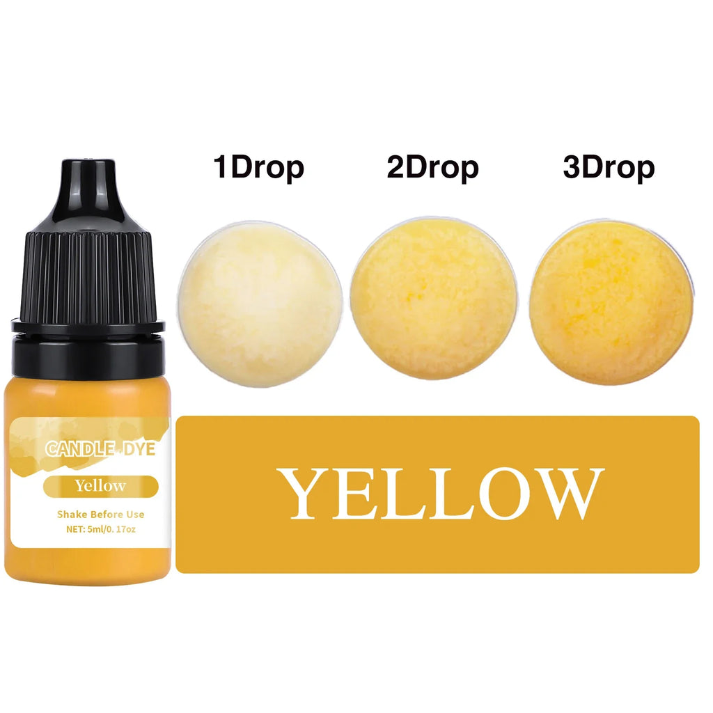 5 ml (0.17 fl oz) Liquid Candle Wax Colorant – Non-Toxic High-Concentration Pigment for Soy Candles & Soap DIY