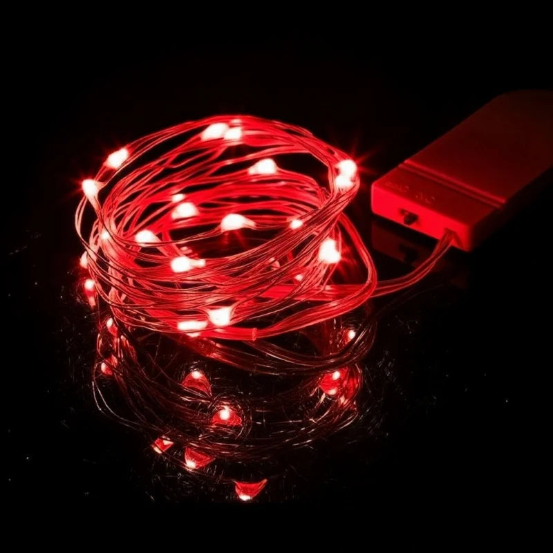 Battery Operated LED Fairy String Lights Waterproof Silver Wire 1–10m (3.3–32.8ft) 10–100 LEDs for Wedding Party Christmas
