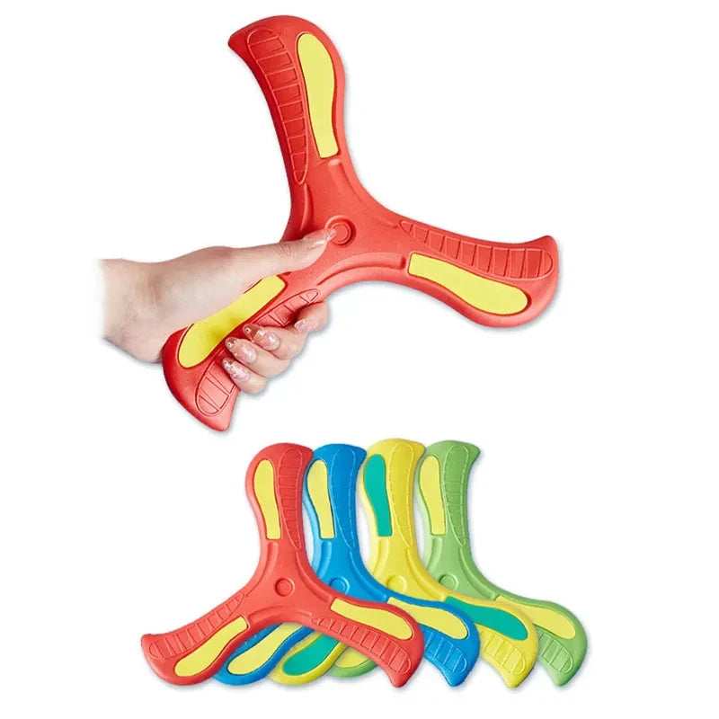 Soft Foam Boomerang Flying Disc (10.2 in / 26 cm) - Three-Leaf Cross Throwing Toy for Kids & Adults, Safe EVA Outdoor Toy