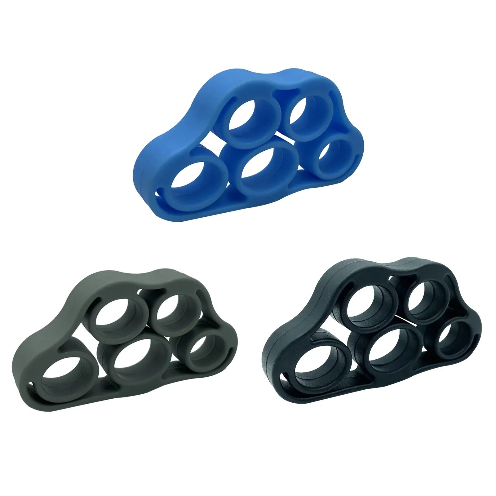 5-Finger Silicone Finger Strengthener Ring – Hand Grip & Finger Exerciser for Rehab, Guitar Practice, Stress Relief