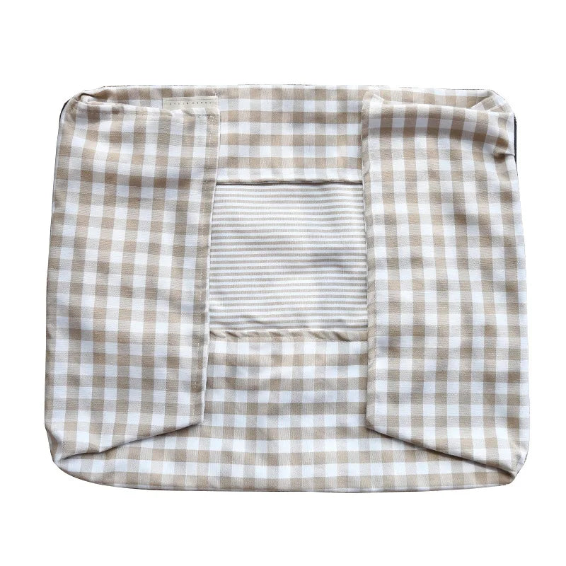Striped Cotton Pet Bed Sofa for Cats & Small Dogs — Indoor Puppy Kennel (S/M) 50x40x20cm & 60x50x20cm (19.6x15.7x7.8 in & 23.6x19.6x7.8 in)