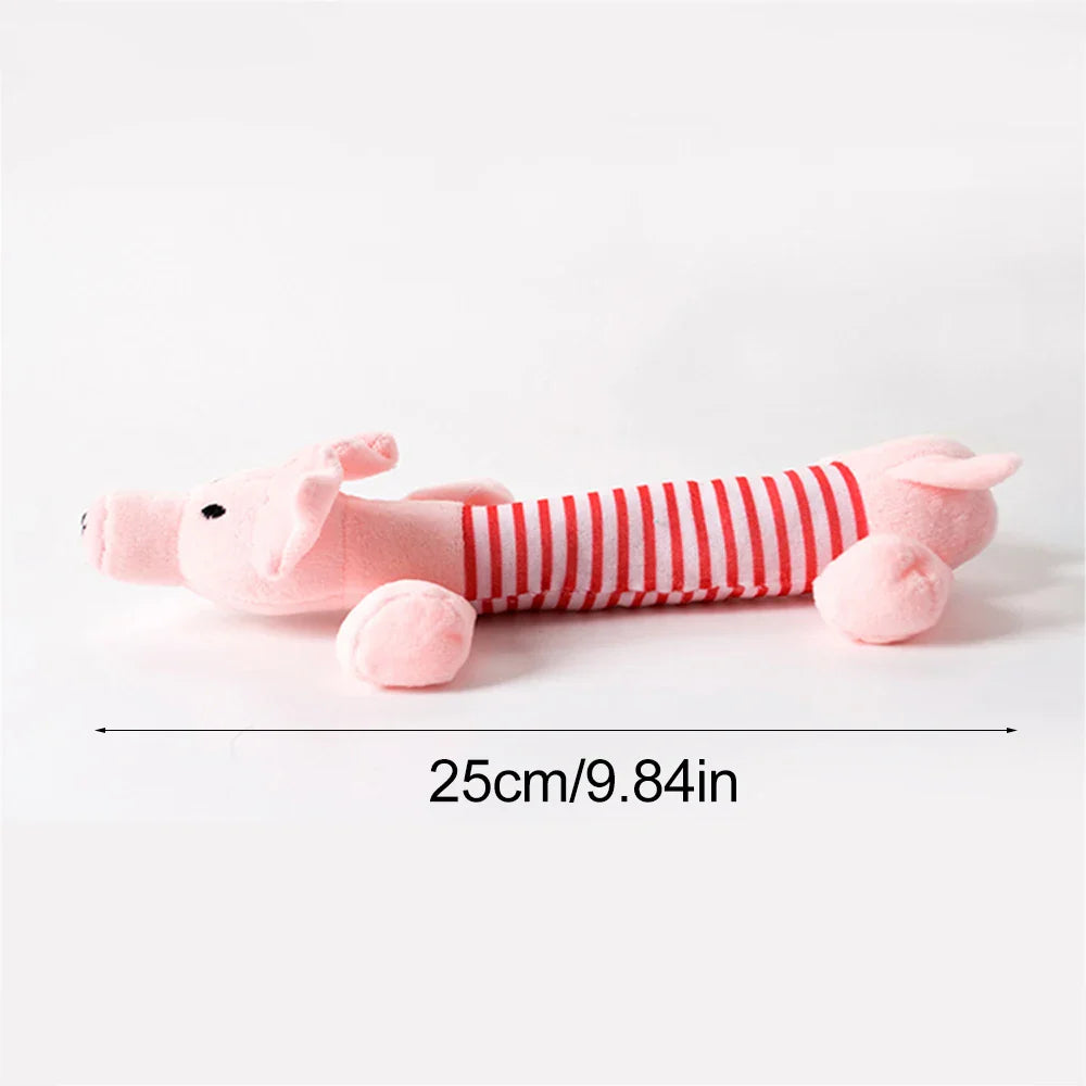 No-Stuffing Squeaky Dog Toy - Durable Simulated Animal Plush with Crinkle and Chew-Resistant Design