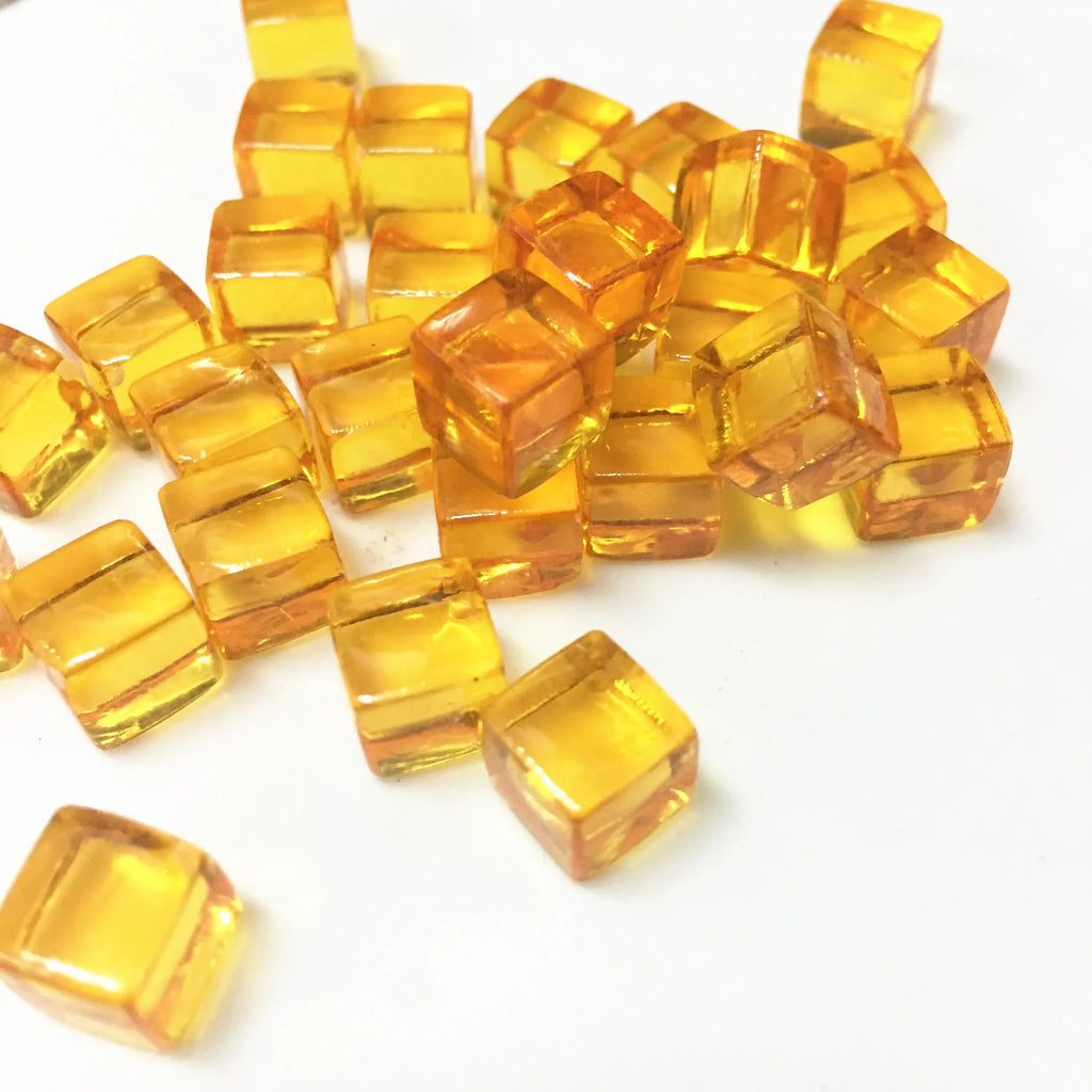50-Pack 8mm Acrylic Cube Dice (0.31in) – 25 Translucent Colors Clear Game Pieces for Board Games & Crafts