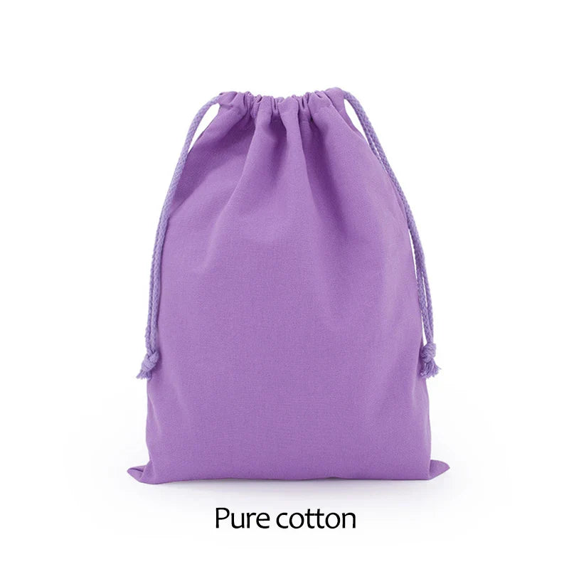 Cotton Drawstring Canvas Bags - White Reusable Gift & Storage Pouches for Candy, Jewelry, Travel and Home Organization