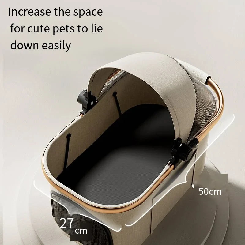 Detachable Pet & Baby Stroller - Portable One-Click Fold, Lightweight Universal Travel Stroller