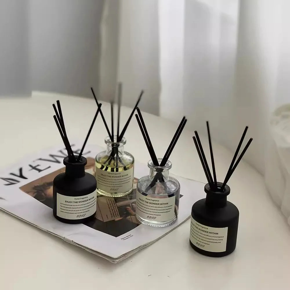 50 mL (1.69 fl oz) Flameless Freesia & Jasmine Fragrance Oil with Rattan Diffuser Sticks - Home Air Freshener