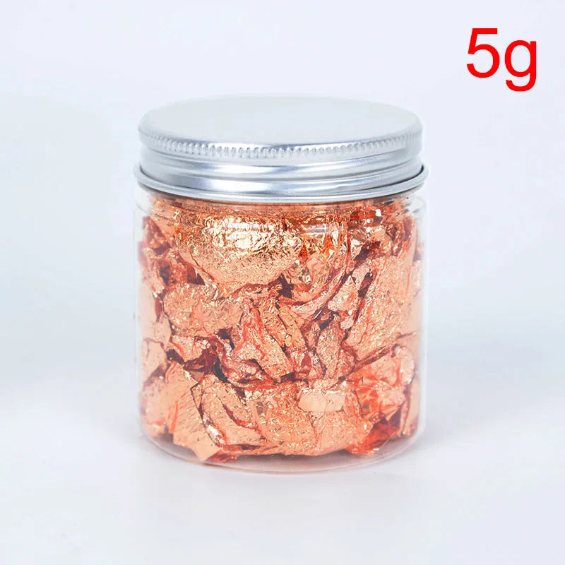 Gold Silver Bronze Irregular Aluminum Foil Flakes 3g/5g, Metallic Glitter for Epoxy Resin, Candle Making, Nail Art & DIY Crafts