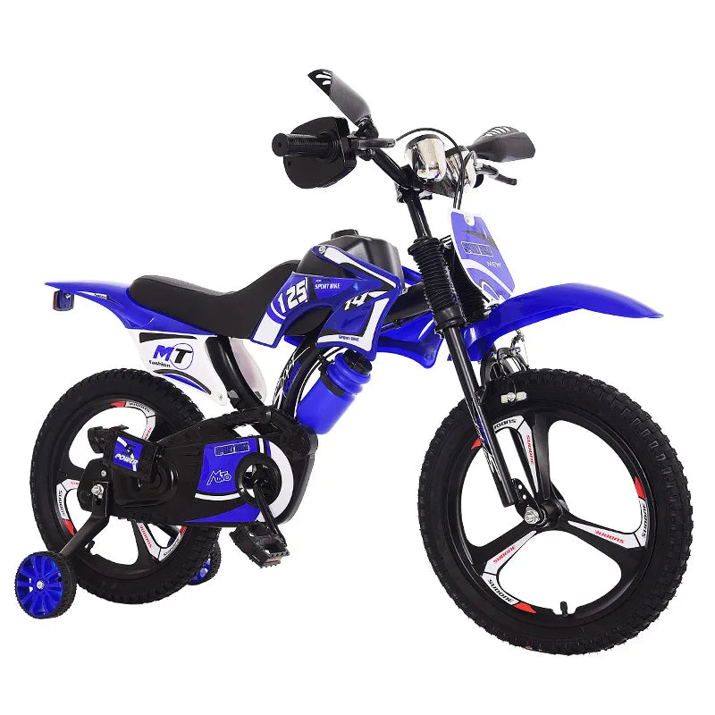 Children's Motorcycle-Style Bike — 12/14/16-Inch (30/36/41 cm) Metal Frame, Aluminum Fork, Double V Brake