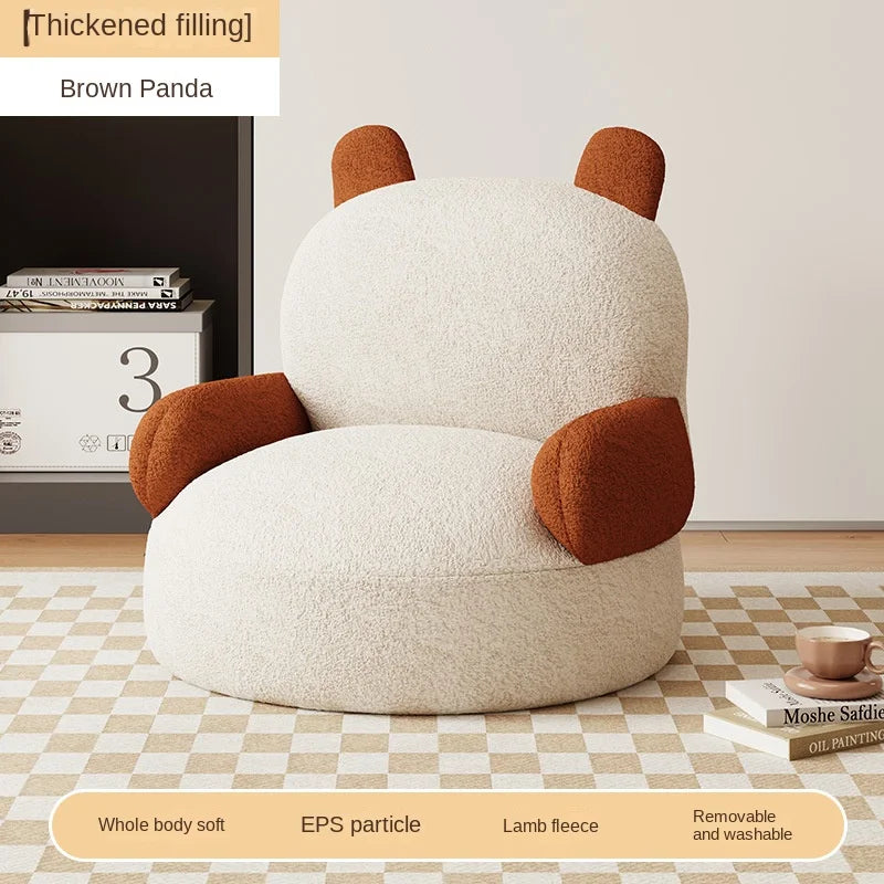 Kids Panda Mini Sofa Chair - Plush Toddler Reading & Lounge Seat