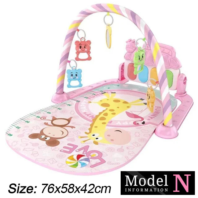 Baby Kick & Play Piano Gym Mat - Musical Tummy Time Activity Playmat for 0-36 Months (30 x 23 x 16.5 in / 76 x 58 x 42 cm)