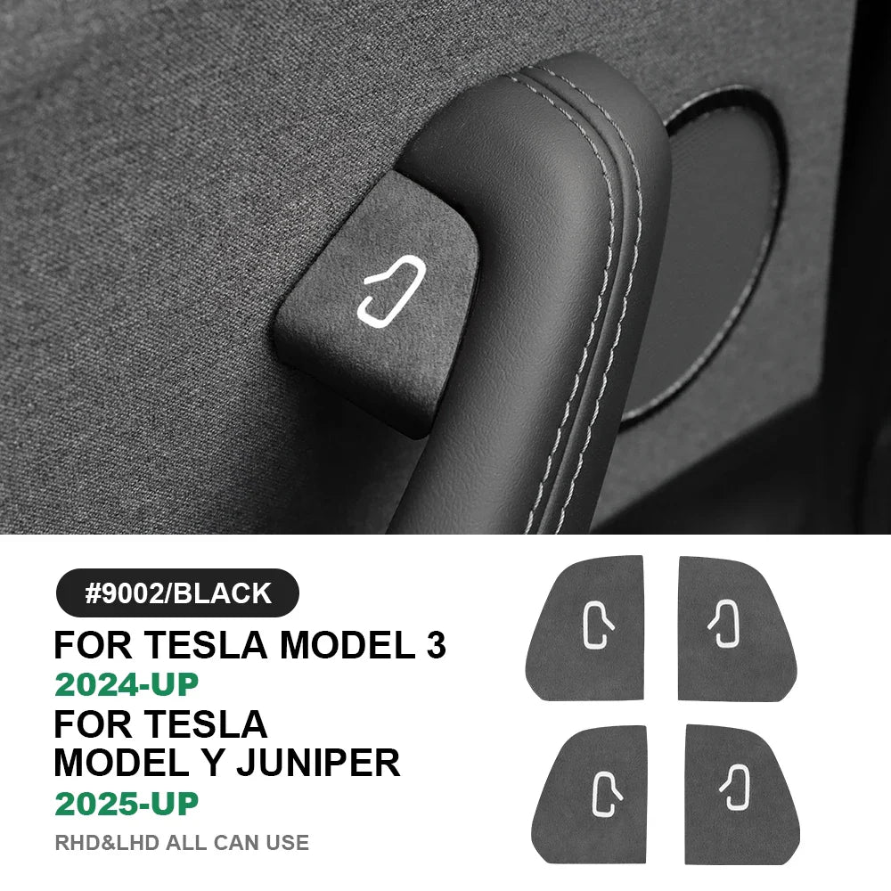 Premium Italian Alcantara Suede Door Switch Trim Cover - Interior Car Accessories (4-Pack)