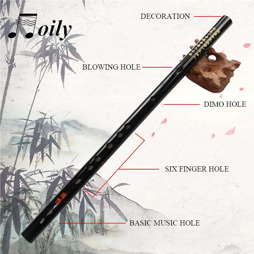 Transverse Bamboo Dizi Flute for Beginners – C/D/E/F/G Keys (56–42 cm | 22–16.5 in)