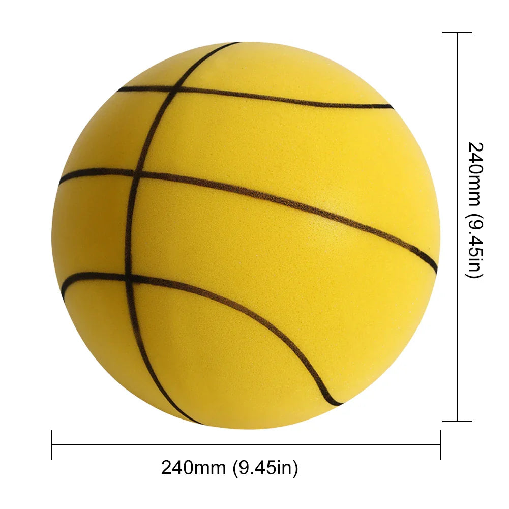 Kids Silent Foam Basketball - Indoor Squeezable Bounce Ball (No.3 / No.5 / No.7, 7–9.5 in | 18–24 cm)