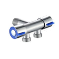 Double-Handle Stainless Steel Bathroom Faucet - Dual Control Cold Water Washing Machine Angle Valve