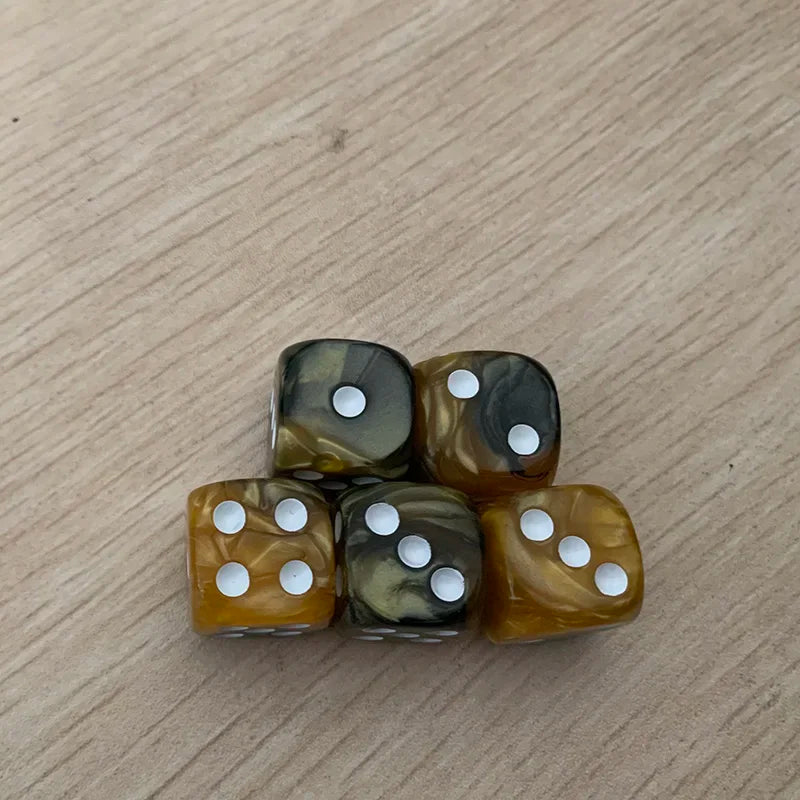 5-Piece 16mm Two-Color 6-Sided Acrylic Dice Set – Board Game & Puzzle Accessory