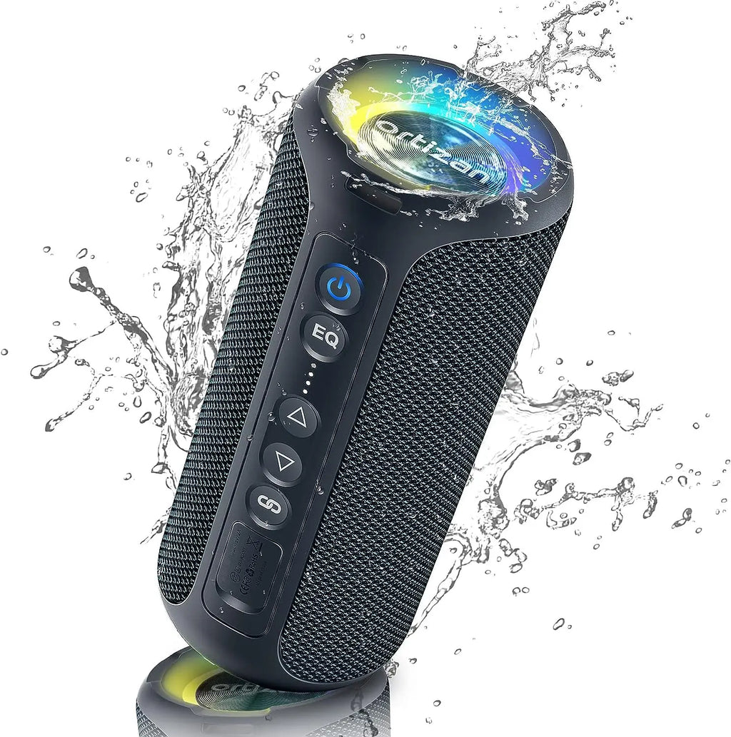 40W Portable Bluetooth Speaker - IPX7 Waterproof, Deep Bass, 30H Playtime, LED Light Show, 3 EQ Modes, Bluetooth 5.3, TF/AUX