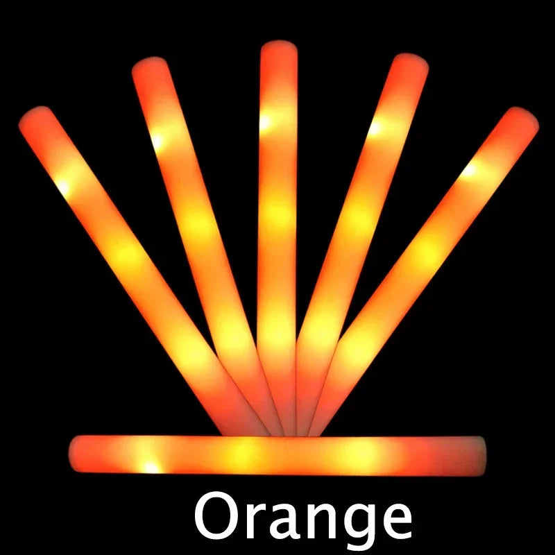 LED Glow Foam Sticks - Pack of 1/10/20/30/50 RGB Light-Up Cheer Tubes for Concerts, Parties & Weddings