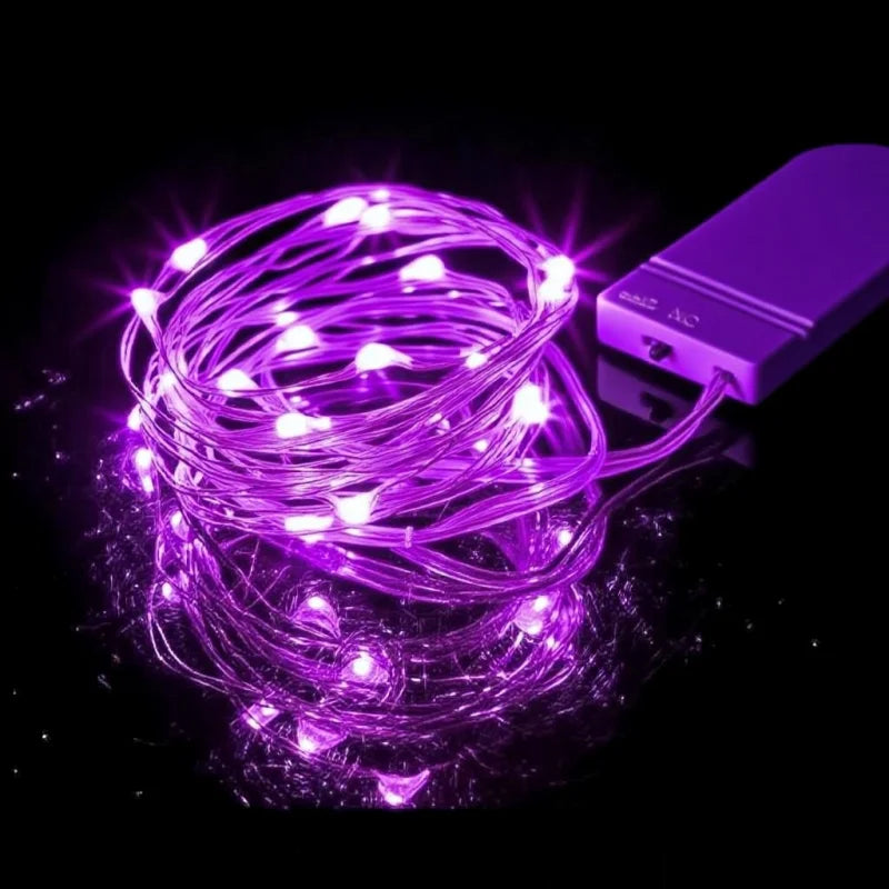 Battery Operated LED Fairy String Lights Waterproof Silver Wire 1–10m (3.3–32.8ft) 10–100 LEDs for Wedding Party Christmas