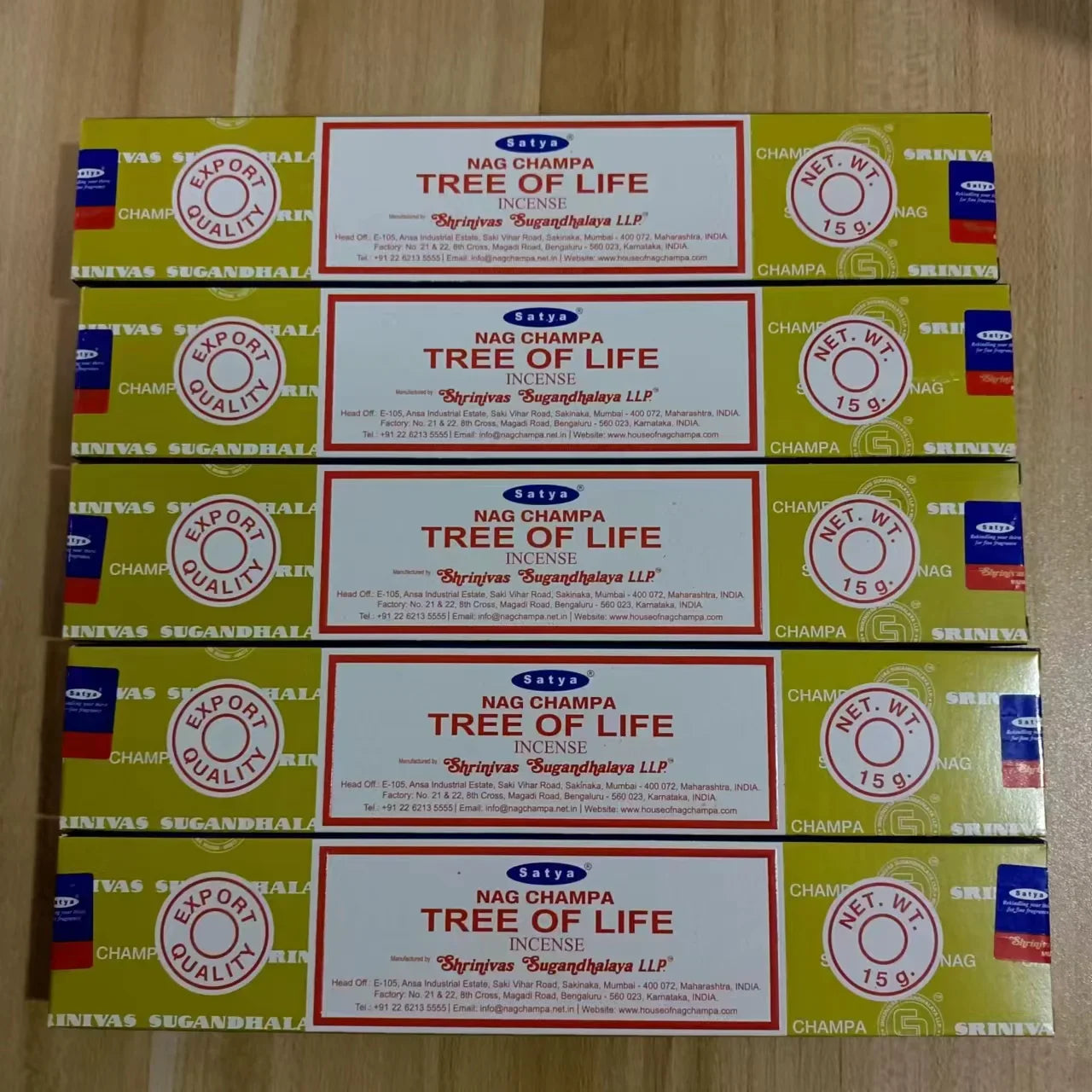 5-Box Nag Champa Incense Sticks — 50–60 Handmade Sticks (20 cm / 8 in) Sandalwood & White Sage Home Fragrance