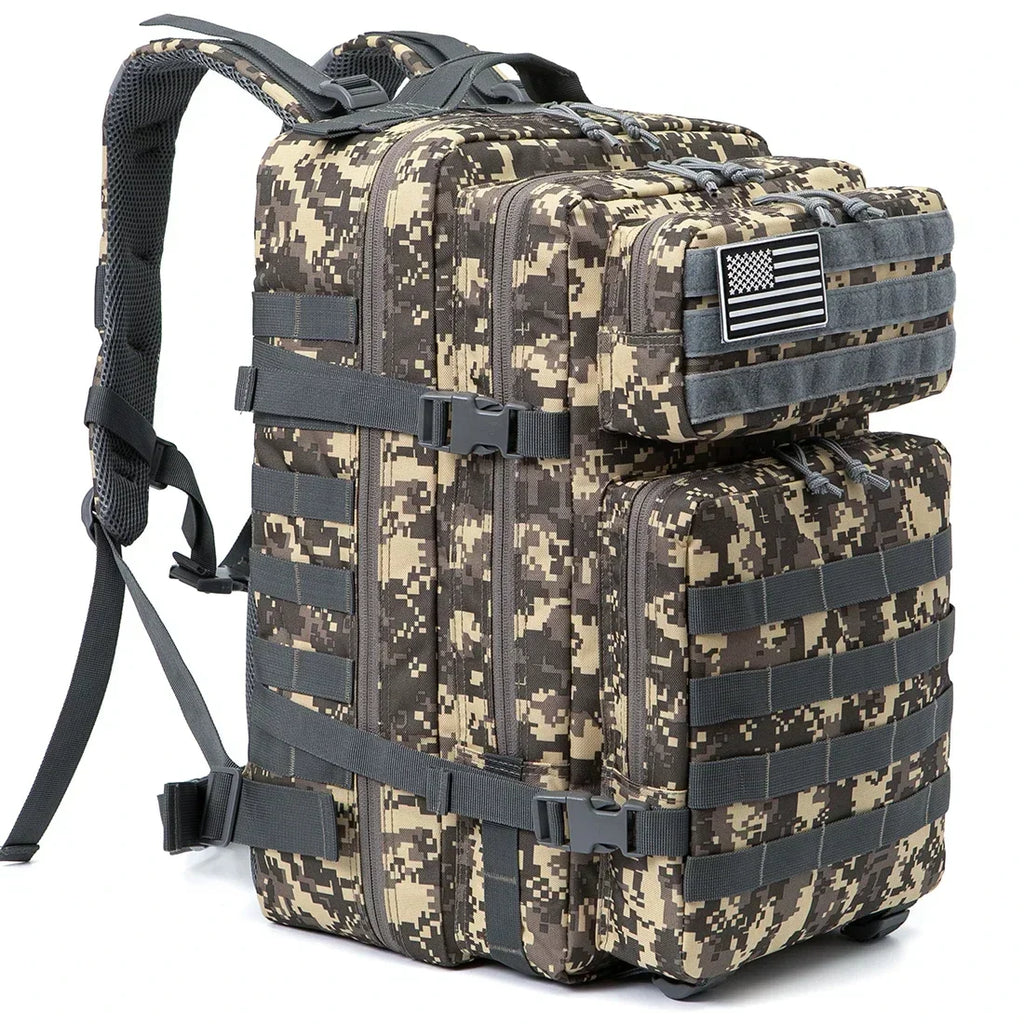 45L (11.9 gal) Tactical Backpack – Large Capacity Molle 3-Day Assault Pack for Hiking, Camping & Trekking