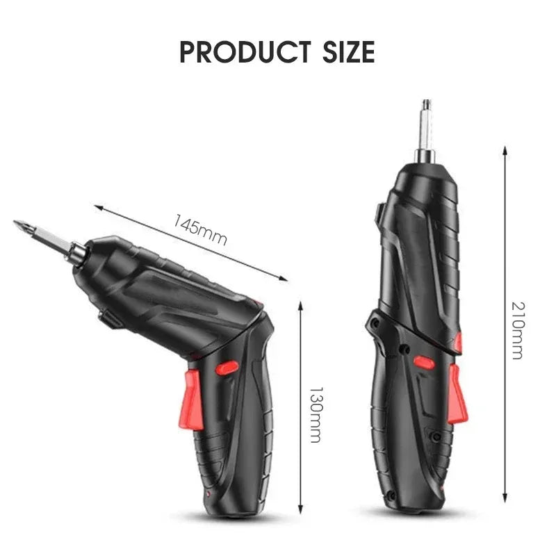 47-Piece Cordless Rechargeable Electric Screwdriver & Mini Drill — USB Charging, 1800mAh