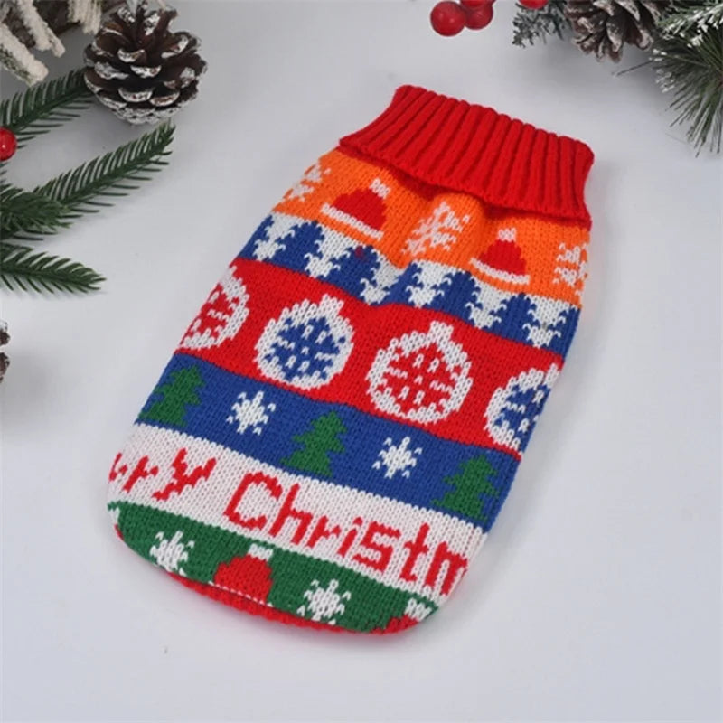 Cute Cartoon Cat Sweater Pullover – Warm Winter Knit Pet Coat for Cats & Small Breeds