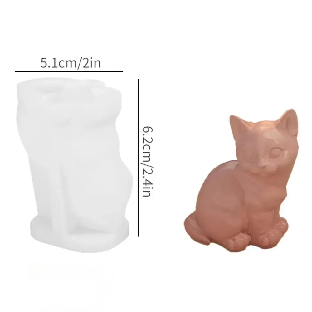 DIY Dog Silicone 3D Mold for Candles, Resin, Soap & Fondant — 3.0×2.2×2.2 in (7.5×5.5×5.5 cm)