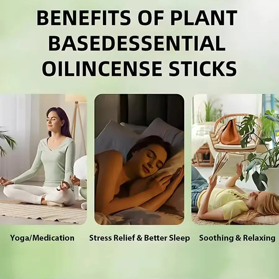 Aromatherapy Incense Sticks 30/60/120-Pack Natural Lavender Rose Ocean Fragrances for Home, Yoga & Meditation