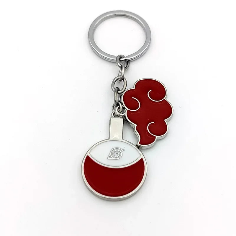 Anime Ninja Keychain Set: Kunai, Shuriken & Red Cloud Charms for Backpack, Car & Keys