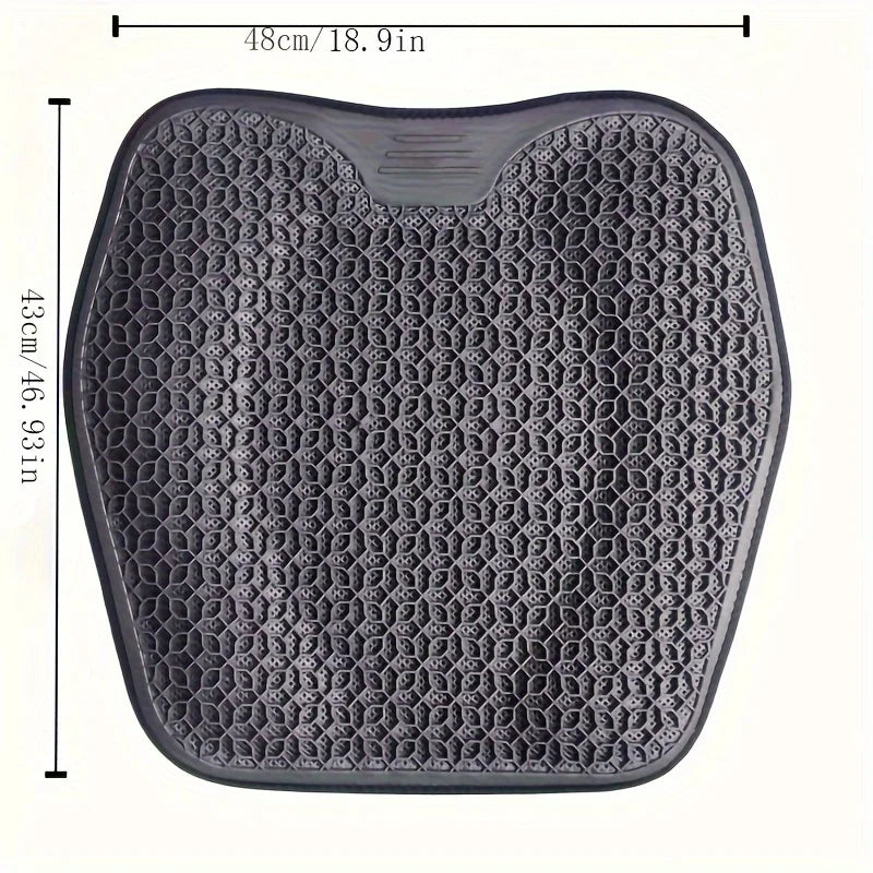Gel Honeycomb Seat Cushion for Car & Office — Breathable Ergonomic Gel Pad, Machine Washable, 48×43×3 cm (19×17×1.2 in)