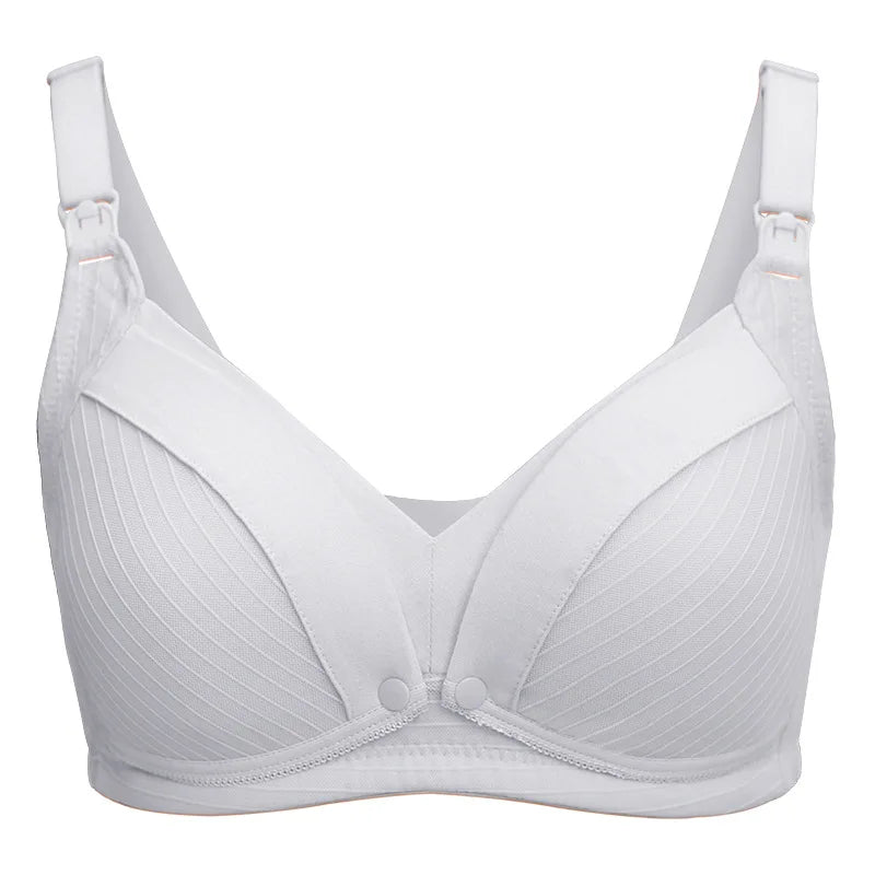 Maternity Nursing Bralette – Wire-Free Cotton Bralette with Adjustable Straps & 4-Hook Back Closure