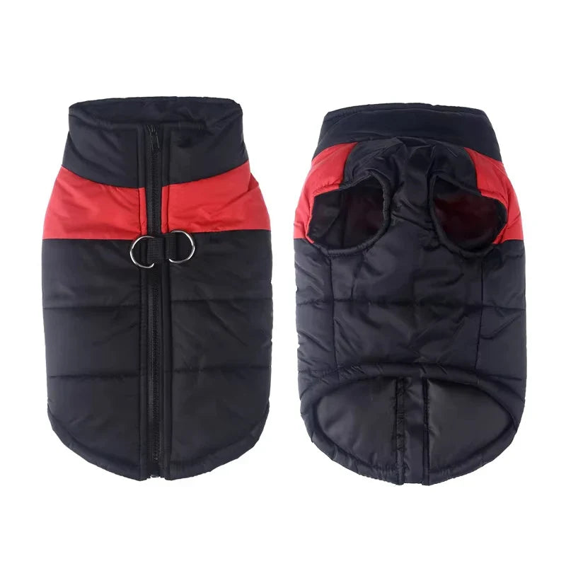 Waterproof Winter Dog Jacket Warm Windproof Coat with D-Ring – XS–6XL for Small to Large Breeds (Red/Blue/Green/Pink/Purple)
