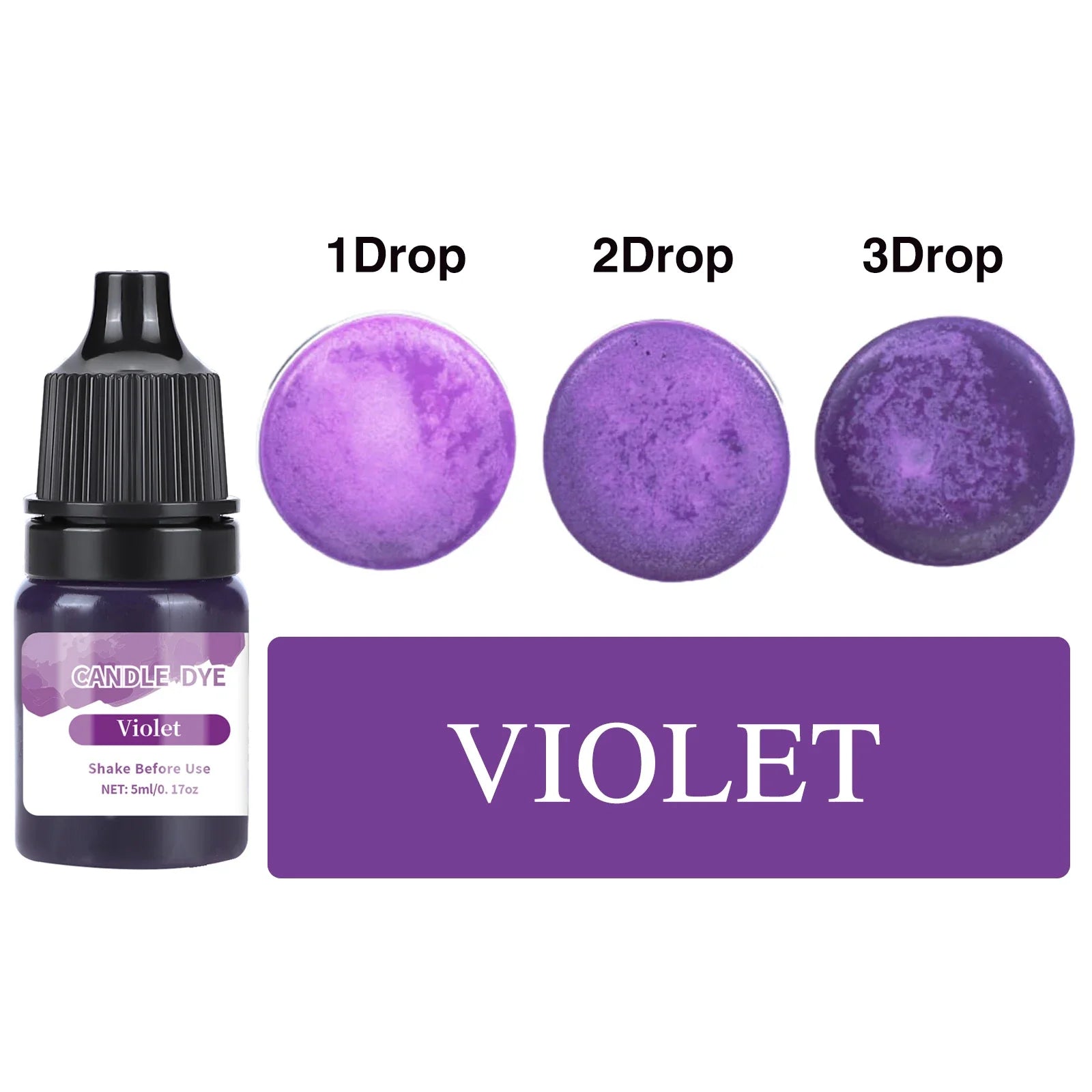 5ml (0.17 fl oz) Candle Dye Liquid Colorant – Non-Toxic High-Concentration Pigment for Soy Wax, Soap & Candle Making