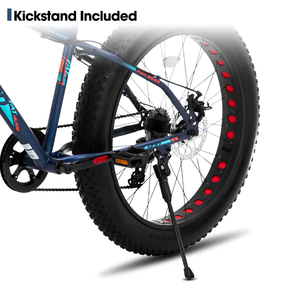 20-Inch (500mm) Kids Fat Tire Mountain Bike – 7-Speed, Dual Disc Brakes, Ages 5+