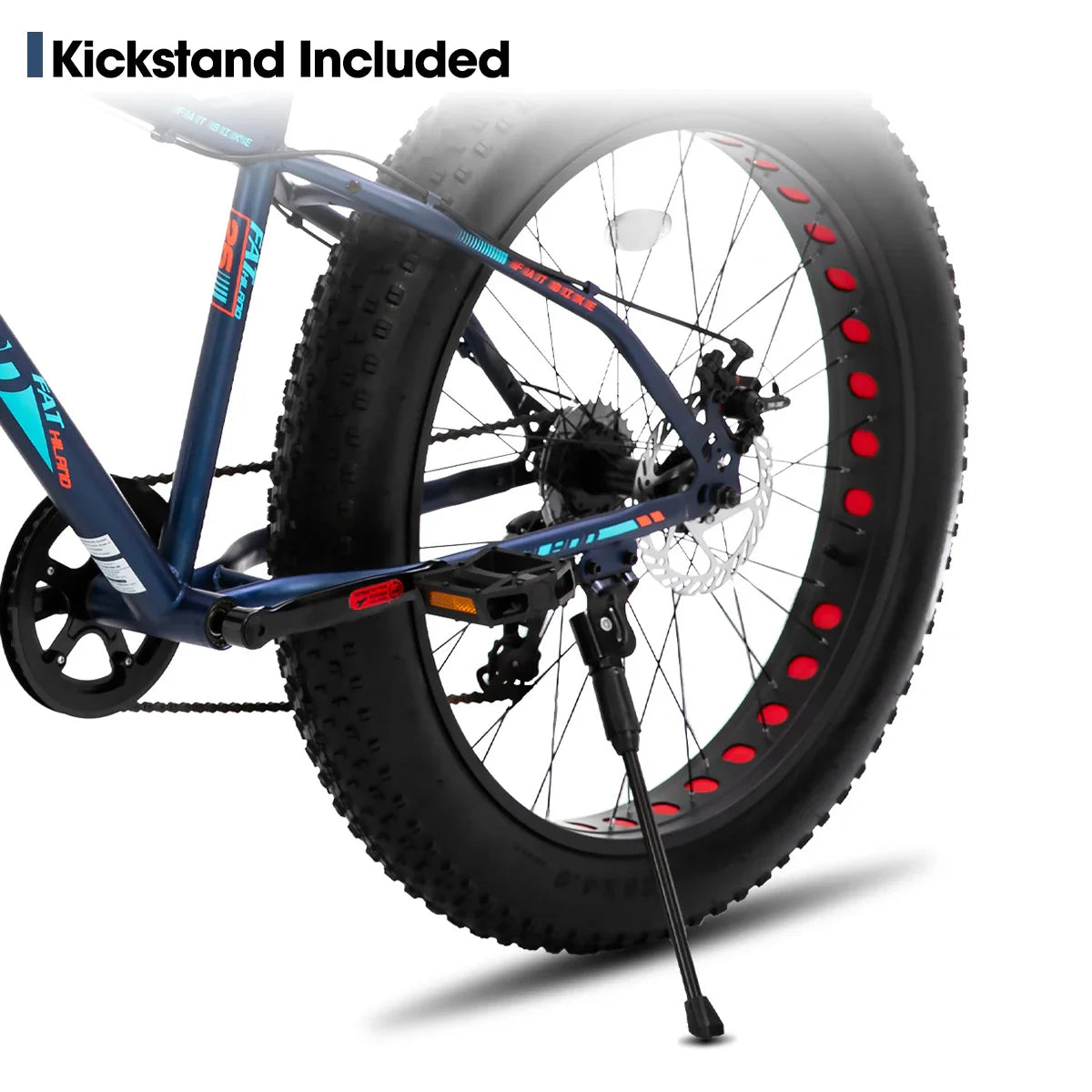 20-Inch (500mm) Kids Fat Tire Mountain Bike – 7-Speed, Dual Disc Brakes, Ages 5+