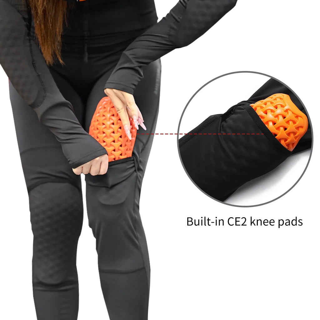Women's High-Waist Motorcycle Riding Pants with Removable Knee Pads, Reflective Commuter & Fitness Trousers