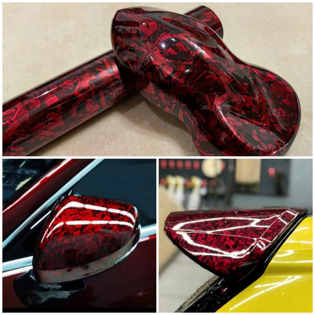 Forged Carbon Fiber Vinyl Wrap Roll Adhesive Car Wrap Film Gloss Matte Black Silver Red