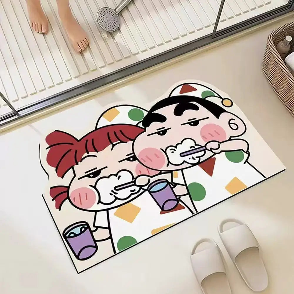 Quick-Drying Absorbent Bath Mat – Soft Cartoon Anime Bathroom Rug, Water-Absorbent Home Gift