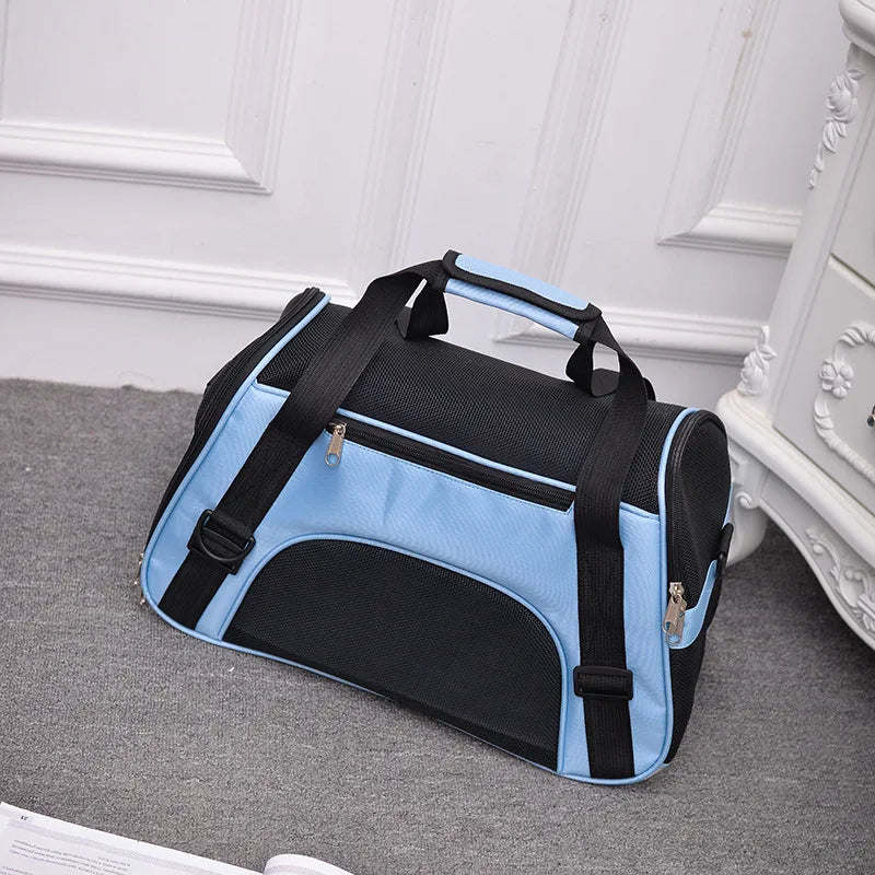 Foldable Breathable Mesh Pet Carrier – Portable Shoulder Bag & Backpack for Cats & Dogs (S/M/L)