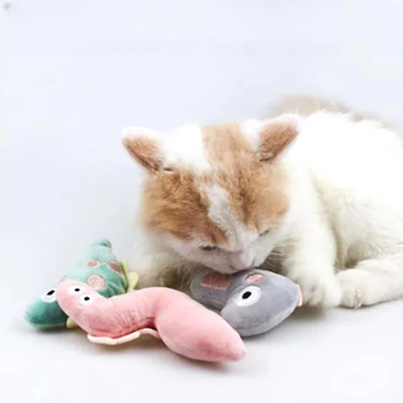 Catnip Plush Cat Toy – Cartoon Animal Dental Chew & Anti-Bite Soft Toy for Cats, Interactive Soothing Home Play