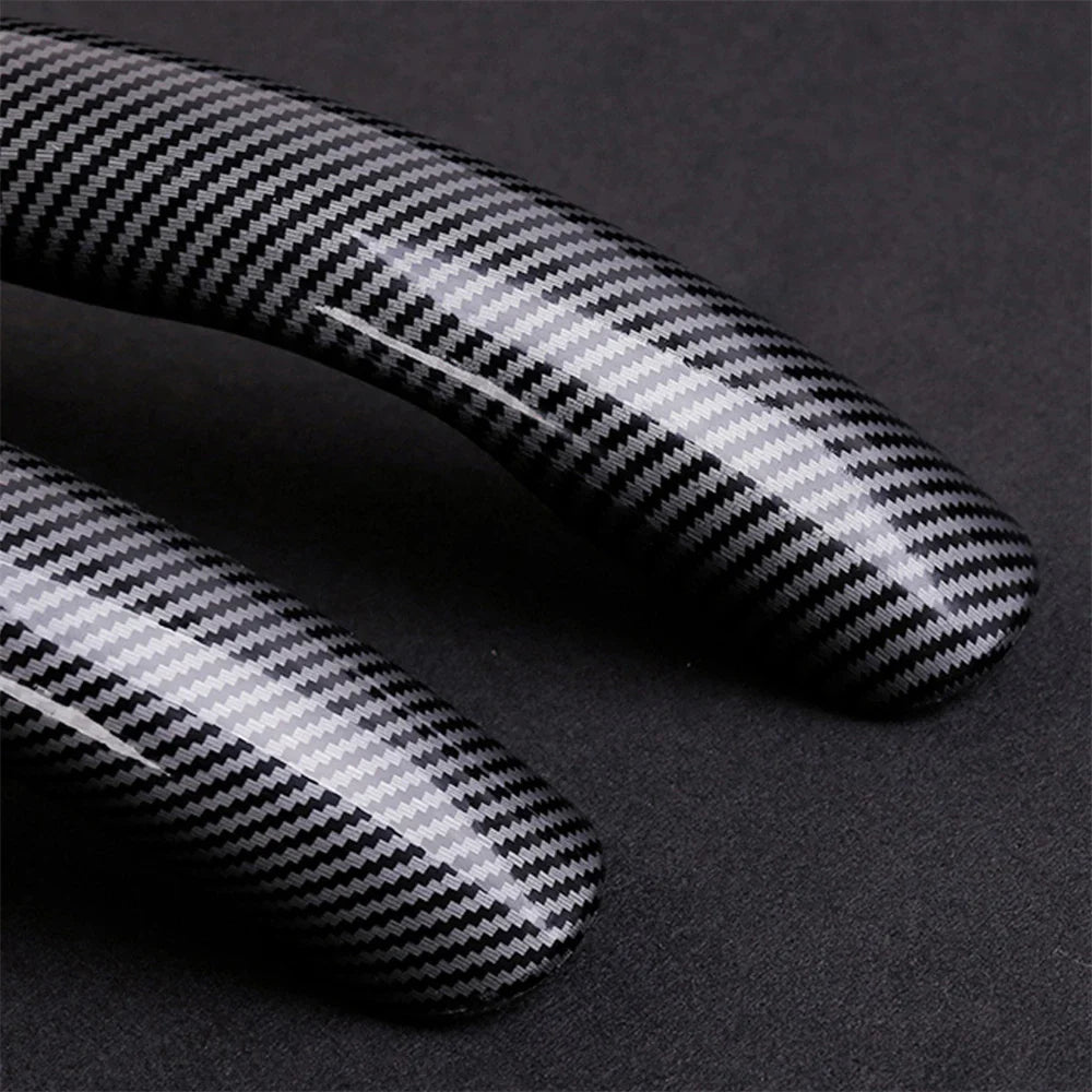 Carbon Fiber 2-Pack Steering Wheel Covers for 37-38 cm (14.6-15.0 in) Wheels – Non-Slip Washable Interior Protector (Left & Right)