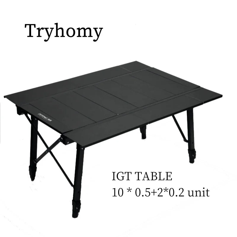 IGT 3-Unit Aluminum Alloy Portable Camping Table, Foldable Extensible Detachable BBQ Picnic Table