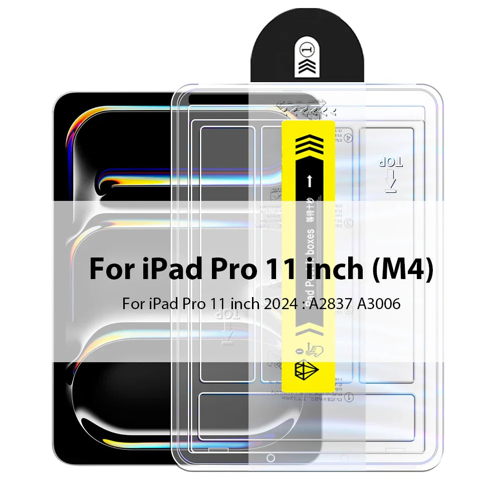 Tempered Glass Screen Protector for iPad Pro, Air & Mini — Fits 13-inch (33 cm), 12.9-inch (32.8 cm), 11-inch (27.9 cm), 10.9-inch (27.7 cm), 10.2-inch (25.9 cm), 8.3-inch (21.1 cm) — Anti-Fingerprint, Scratch-Resistant,
