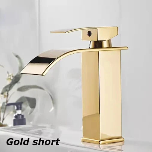 Stainless Steel Deck-Mounted Basin Faucet for Bathroom - Hot & Cold, Classic Style