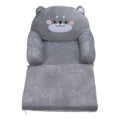Cartoon Gray Dog Kids Sofa Foldable Toddler Chair - Soft Breathable Plush Armrest for Reading, Relaxing & Napping