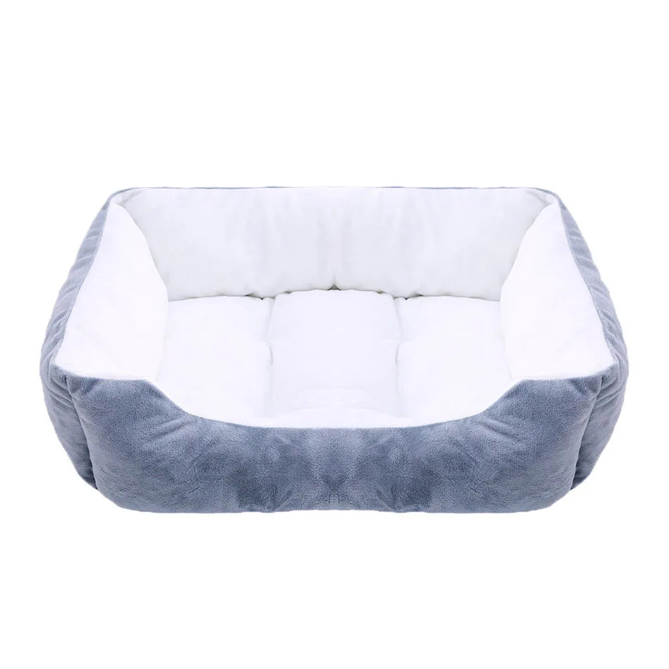Plush Square Pet Bed for Dogs & Cats, Calming Kennel Sofa Cushion in Multiple Sizes (XS-XXL)