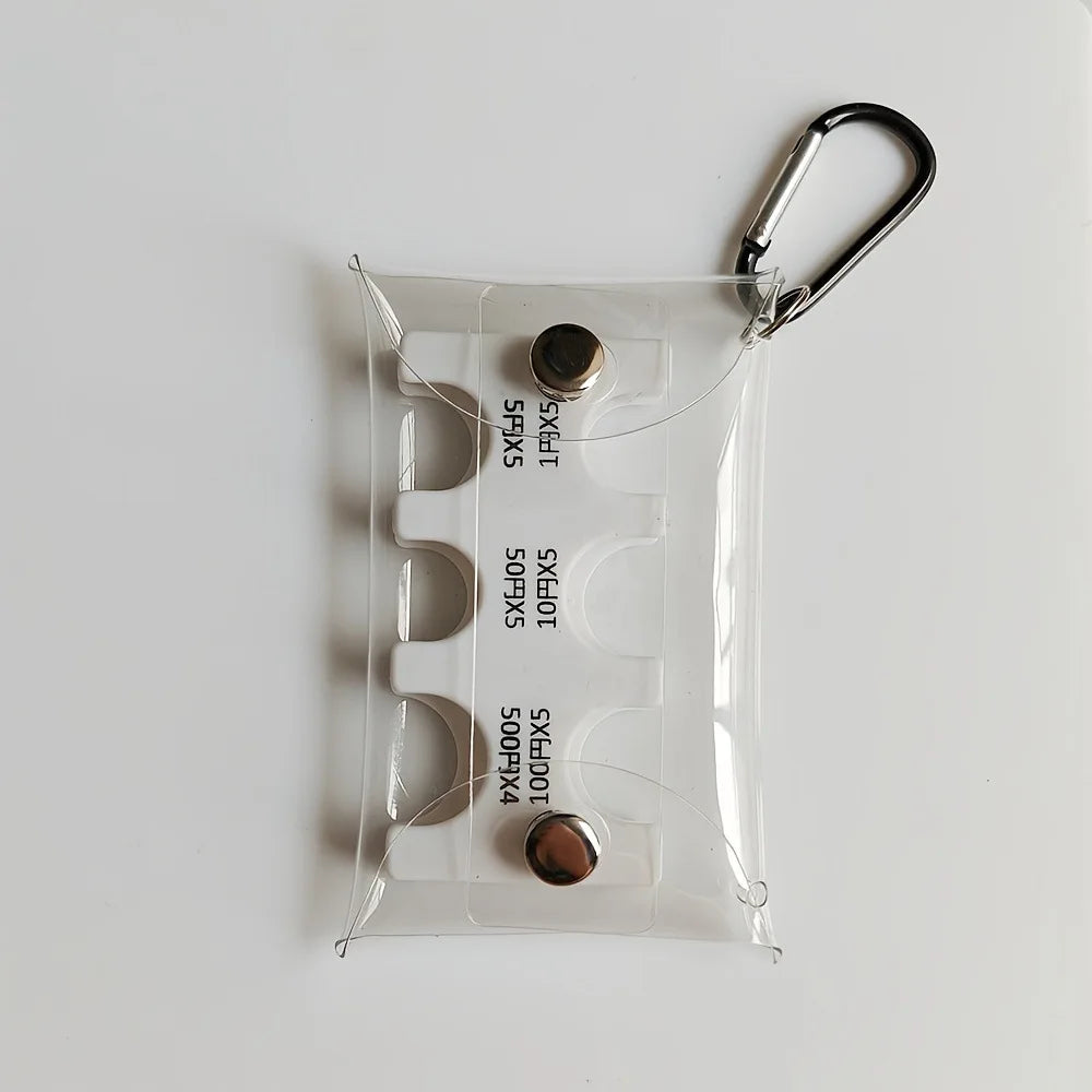 Portable Transparent Coin Clip Organizer Wallet – Small PVC Travel Coin & Card Holder
