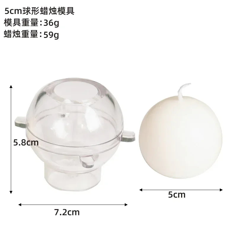 DIY Spherical Candle Mold Kit 5–10 cm (2–4 in) Acrylic Round Ball — Planet Series